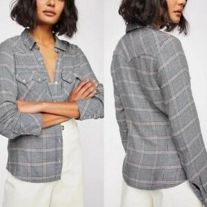 NWT Free People Plaid Wyoming Winds shirt